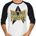 Live Long 3/4 Sleeve Raglan - Adult & Kids T-Shirts, Sweatshirts & Hoodies apparel design preview 1