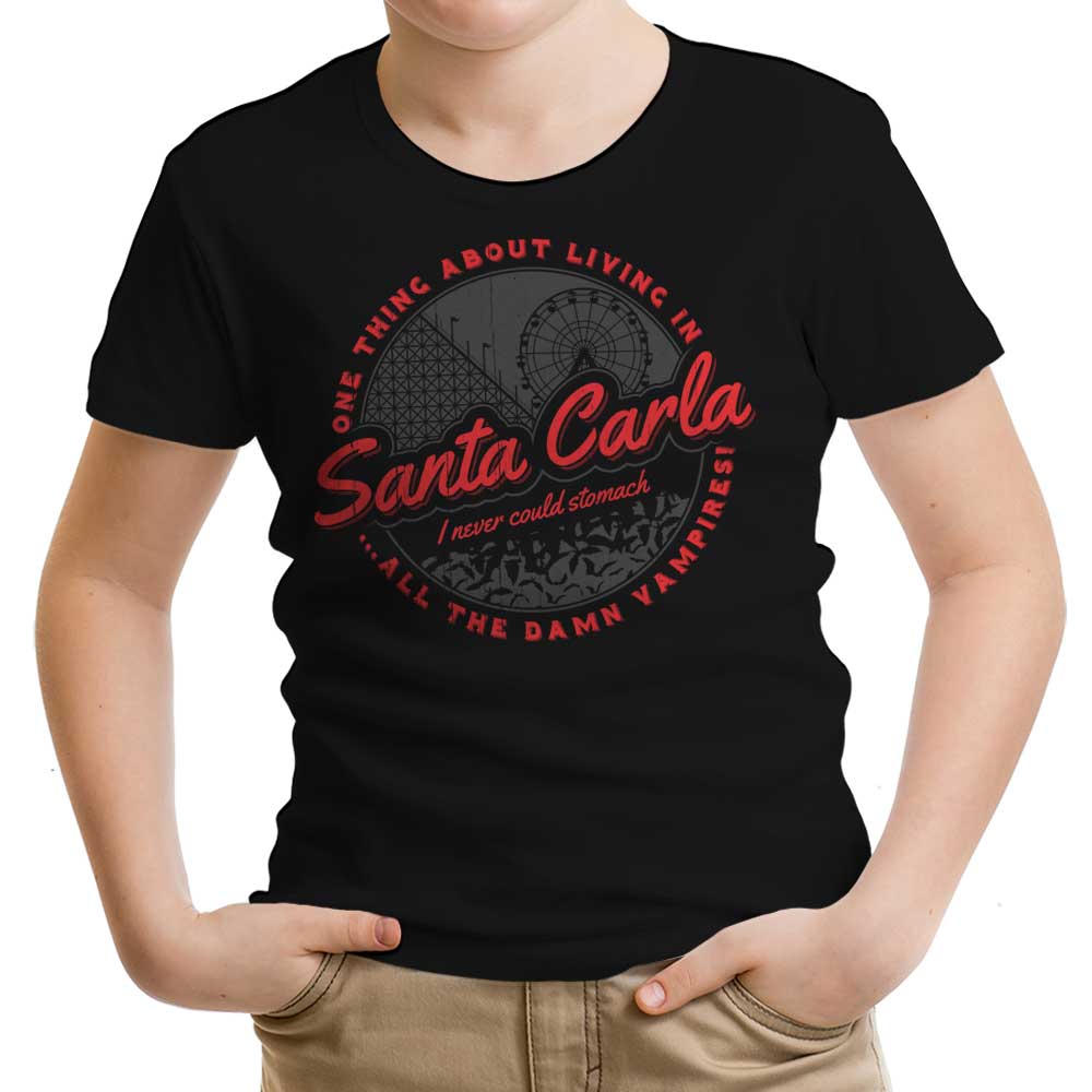 Living in Santa Carla Youth Apparel - Adult & Kids T-Shirts, Sweatshirts & Hoodies apparel design preview 1