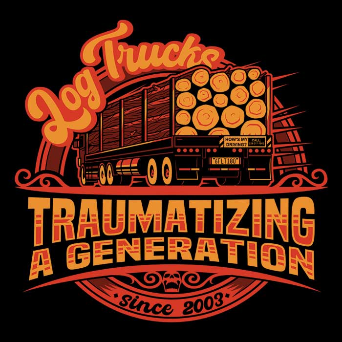 Log Truck Trauma Men's Apparel - Adult & Kids T-Shirts, Sweatshirts & Hoodies apparel design preview 2