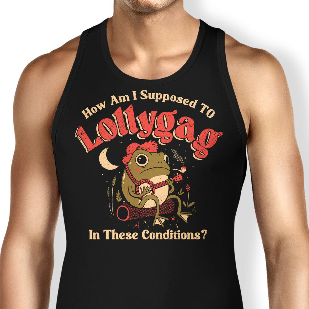 Lollygagging Frog Tank Top - Adult & Kids T-Shirts, Sweatshirts & Hoodies apparel design preview 1