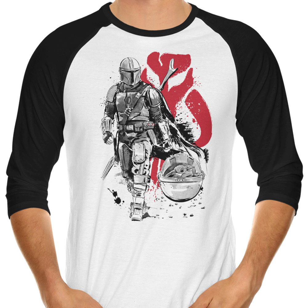Lone Hunter and Cup 3/4 Sleeve Raglan - Adult & Kids T-Shirts, Sweatshirts & Hoodies apparel design preview 1