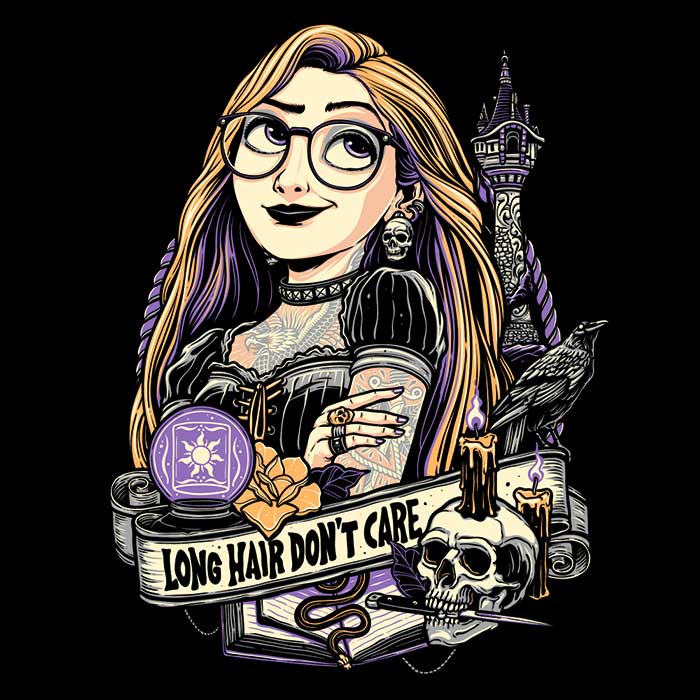 Long Hair, Don't Care Men's Apparel - Adult & Kids T-Shirts, Sweatshirts & Hoodies apparel design preview 2