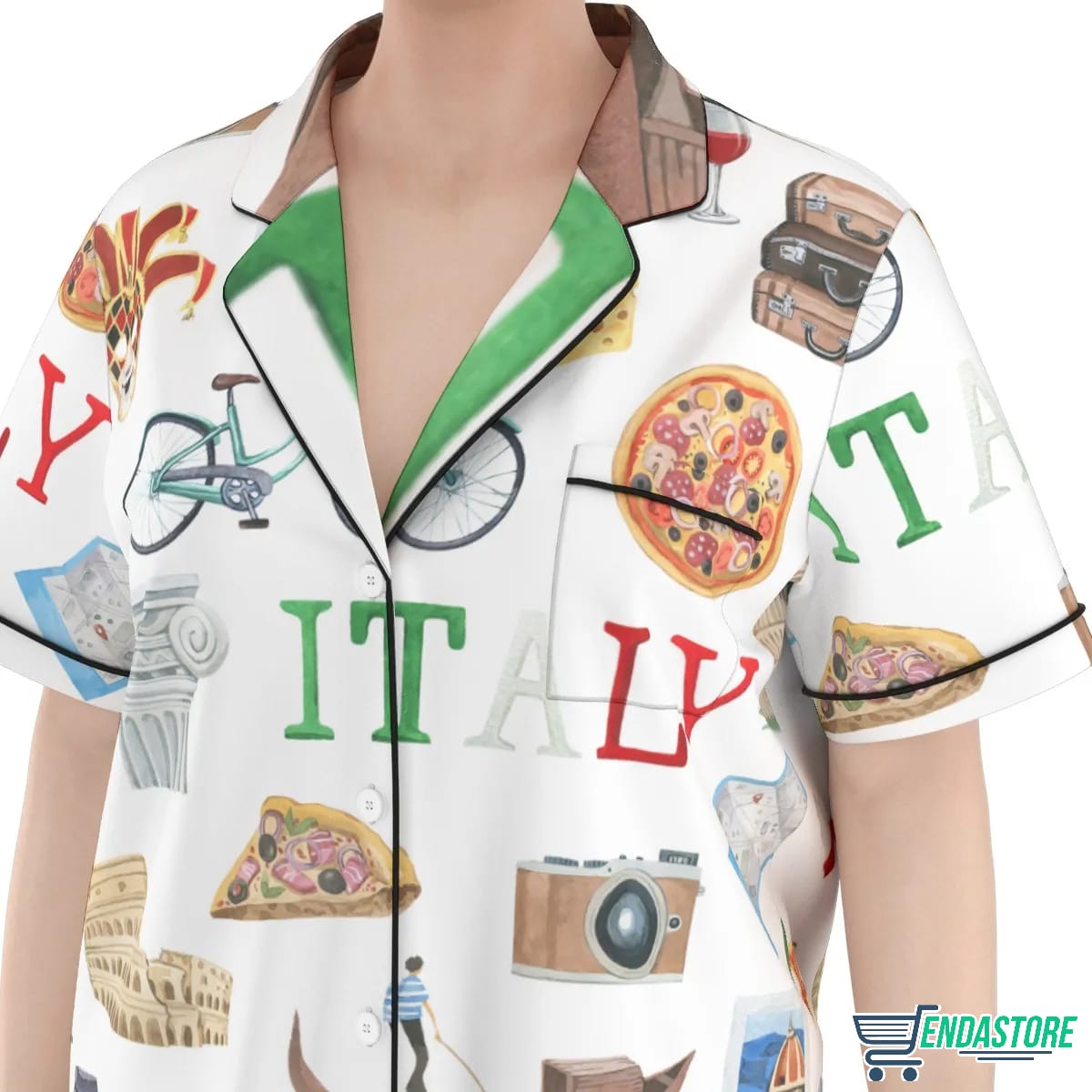 Long Italy Roma Travel Pajama Set product image 2