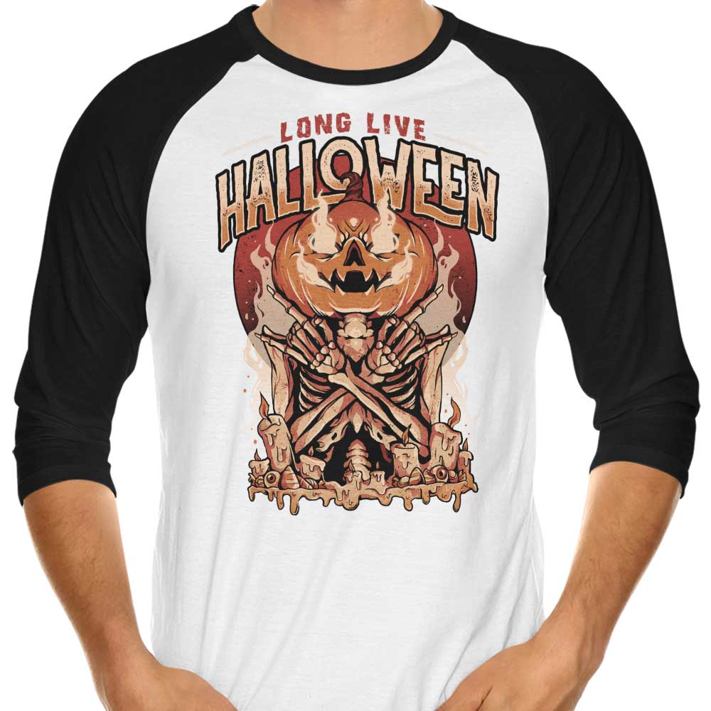 Long Live Halloween 3/4 Sleeve Raglan - Adult & Kids T-Shirts, Sweatshirts & Hoodies apparel design preview 1