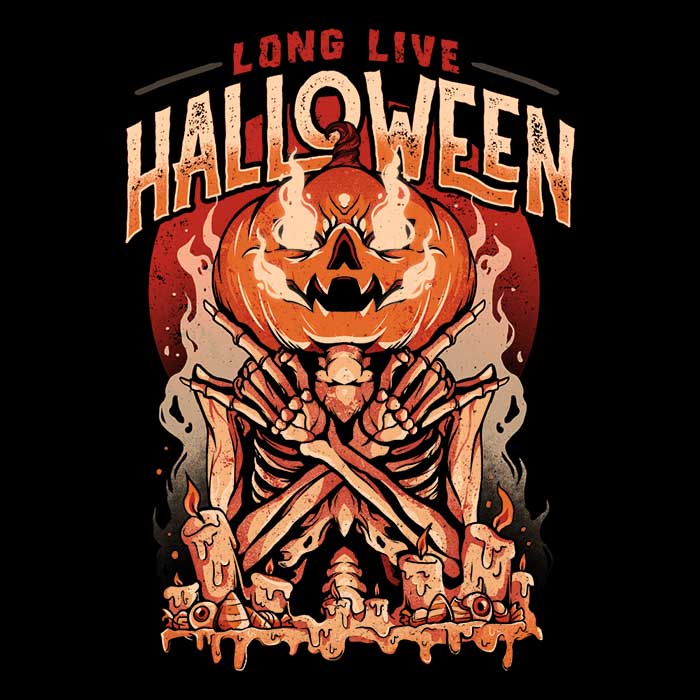 Long Live Halloween Men's Apparel - Adult & Kids T-Shirts, Sweatshirts & Hoodies apparel design preview 2