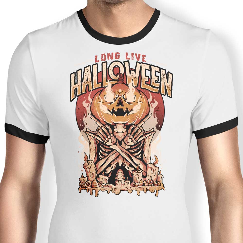 Long Live Halloween Ringer - Adult & Kids T-Shirts, Sweatshirts & Hoodies apparel design preview 1