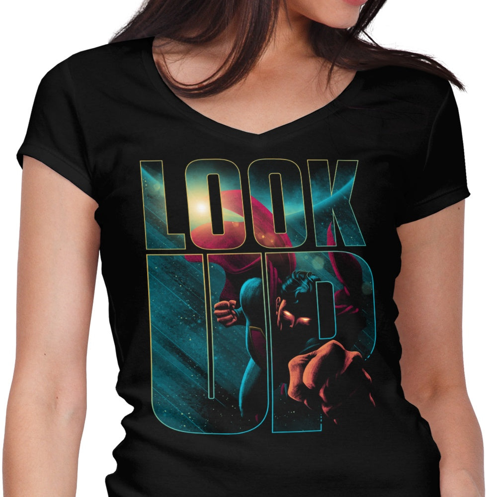 Look Up Women's V-Neck - Adult & Kids T-Shirts, Sweatshirts & Hoodies apparel design preview 1