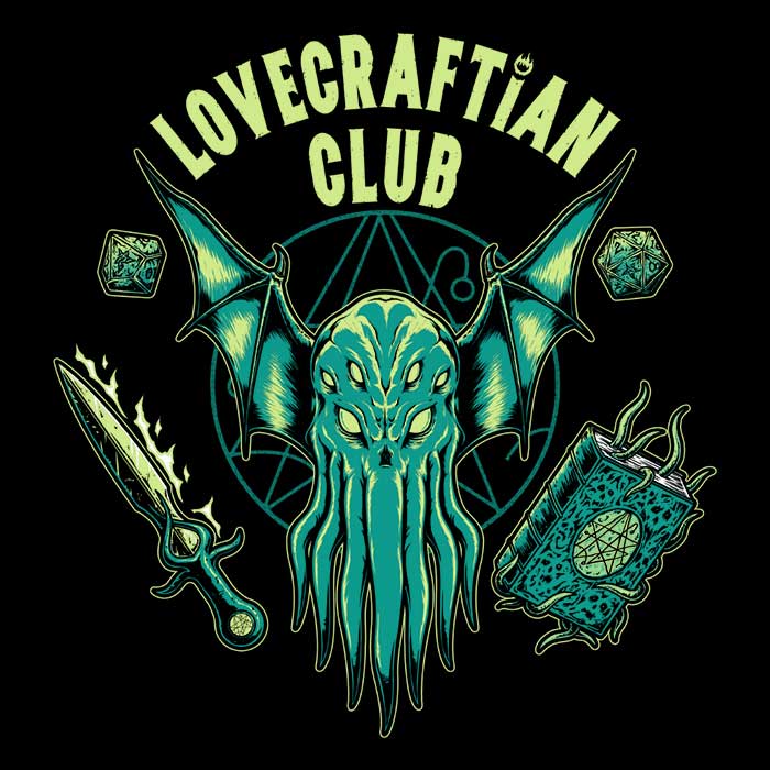 Lovecraftian Club Coasters - Adult & Kids T-Shirts, Sweatshirts & Hoodies apparel design preview 1