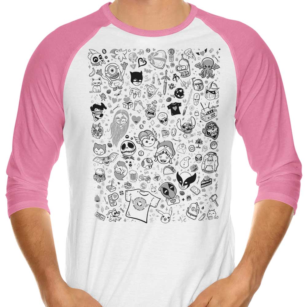 Lovely Doodles 3/4 Sleeve Raglan - Adult & Kids T-Shirts, Sweatshirts & Hoodies apparel design preview 1