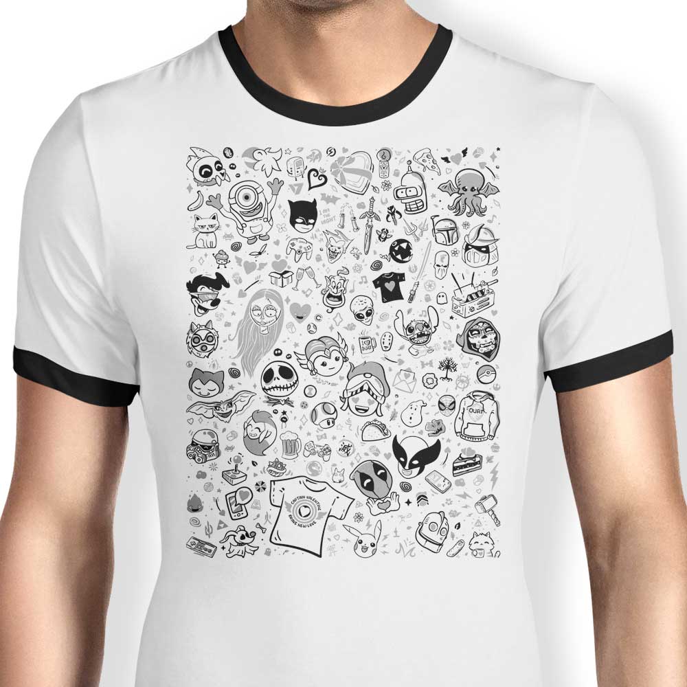 Lovely Doodles Ringer - Adult & Kids T-Shirts, Sweatshirts & Hoodies apparel design preview 1