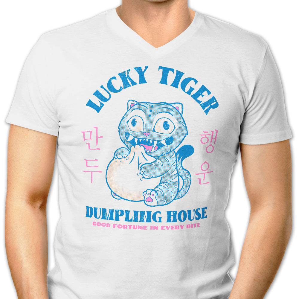 Lucky Tiger Dumpling House Men's V-Neck - Adult & Kids T-Shirts, Sweatshirts & Hoodies apparel design preview 1