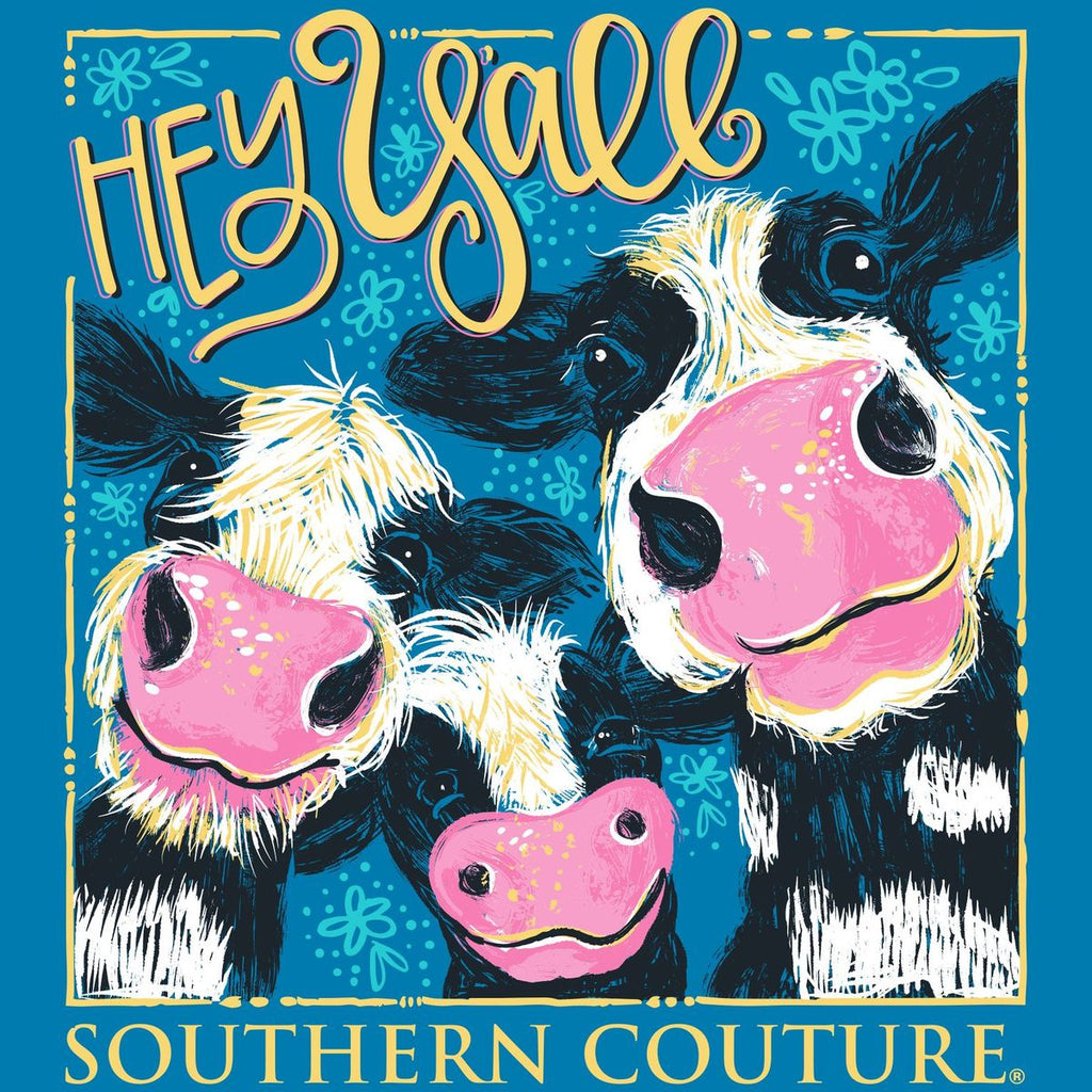 Southern Couture Classic Hey Y'All Cows - Adult & Kids T-Shirts, Sweatshirts & Hoodies apparel design preview 2