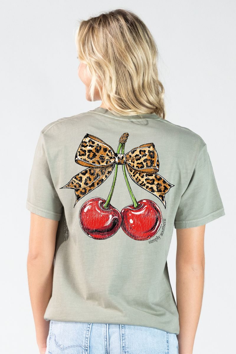 Simply Southern Leopard Cherry Mineral Washed - Adult & Kids T-Shirts, Sweatshirts & Hoodies apparel design preview 2