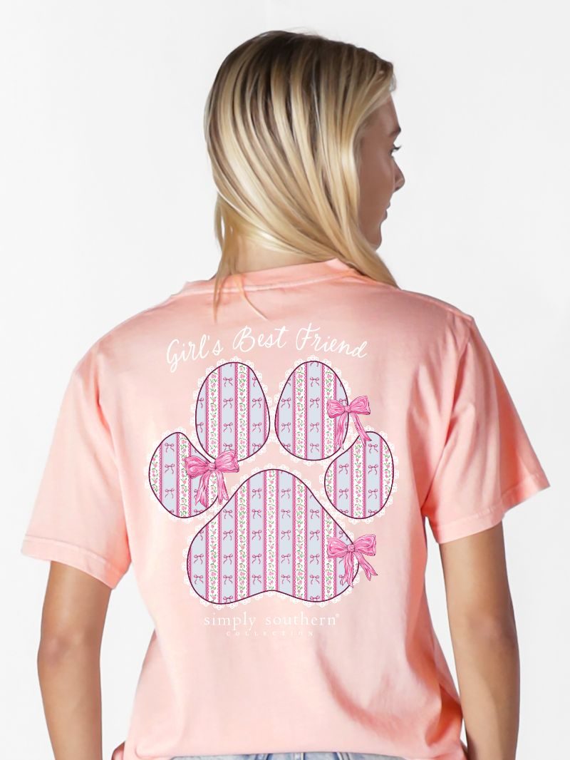 Simply Southern Best Friend Paw Mineral Washed - Adult & Kids T-Shirts, Sweatshirts & Hoodies apparel design preview 1