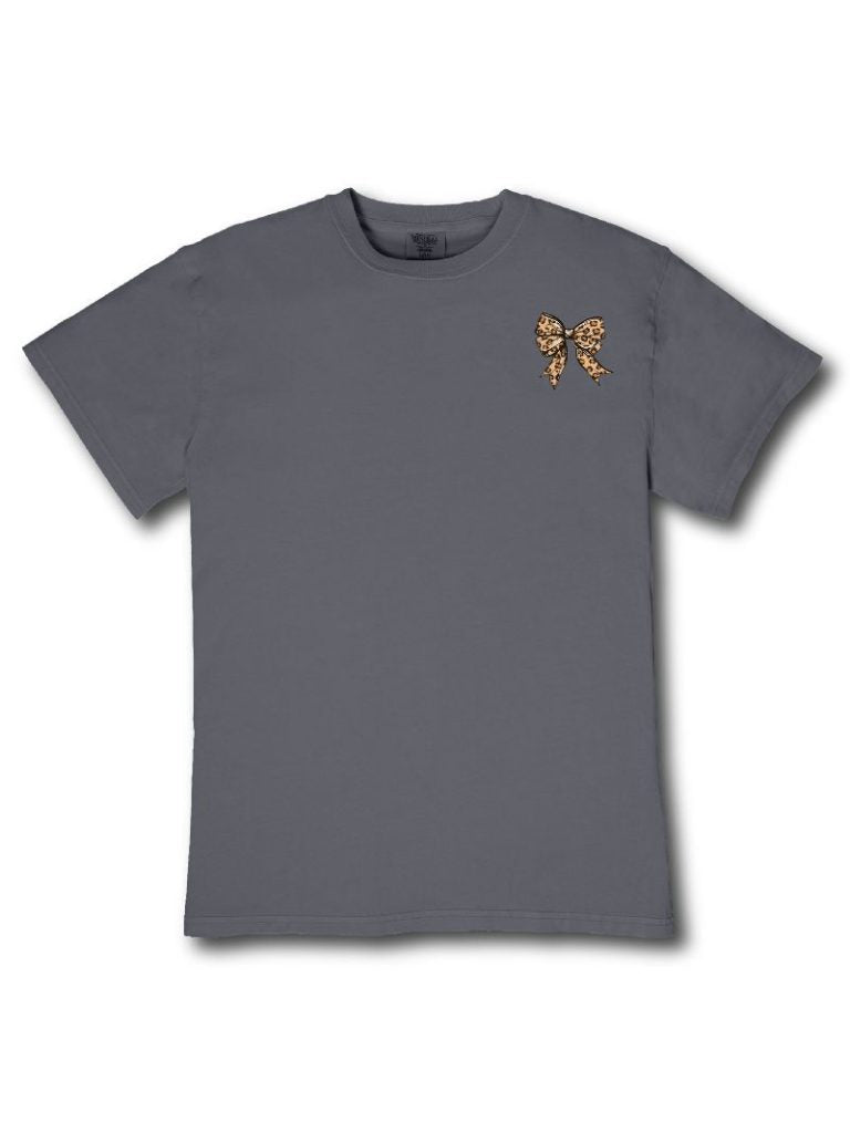 Simply Southern Leopard Pink Bow Mineral Washed - Adult & Kids T-Shirts, Sweatshirts & Hoodies apparel design preview 2
