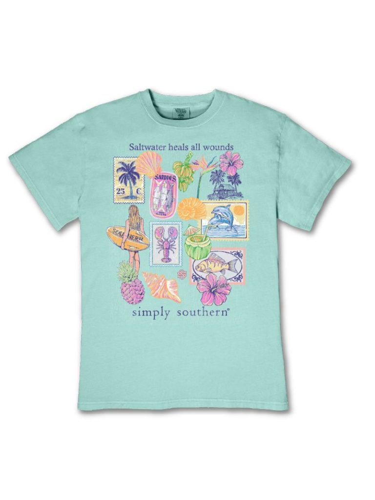 Simply Southern Saltwater Heals Mineral Washed - Adult & Kids T-Shirts, Sweatshirts & Hoodies apparel design preview 2