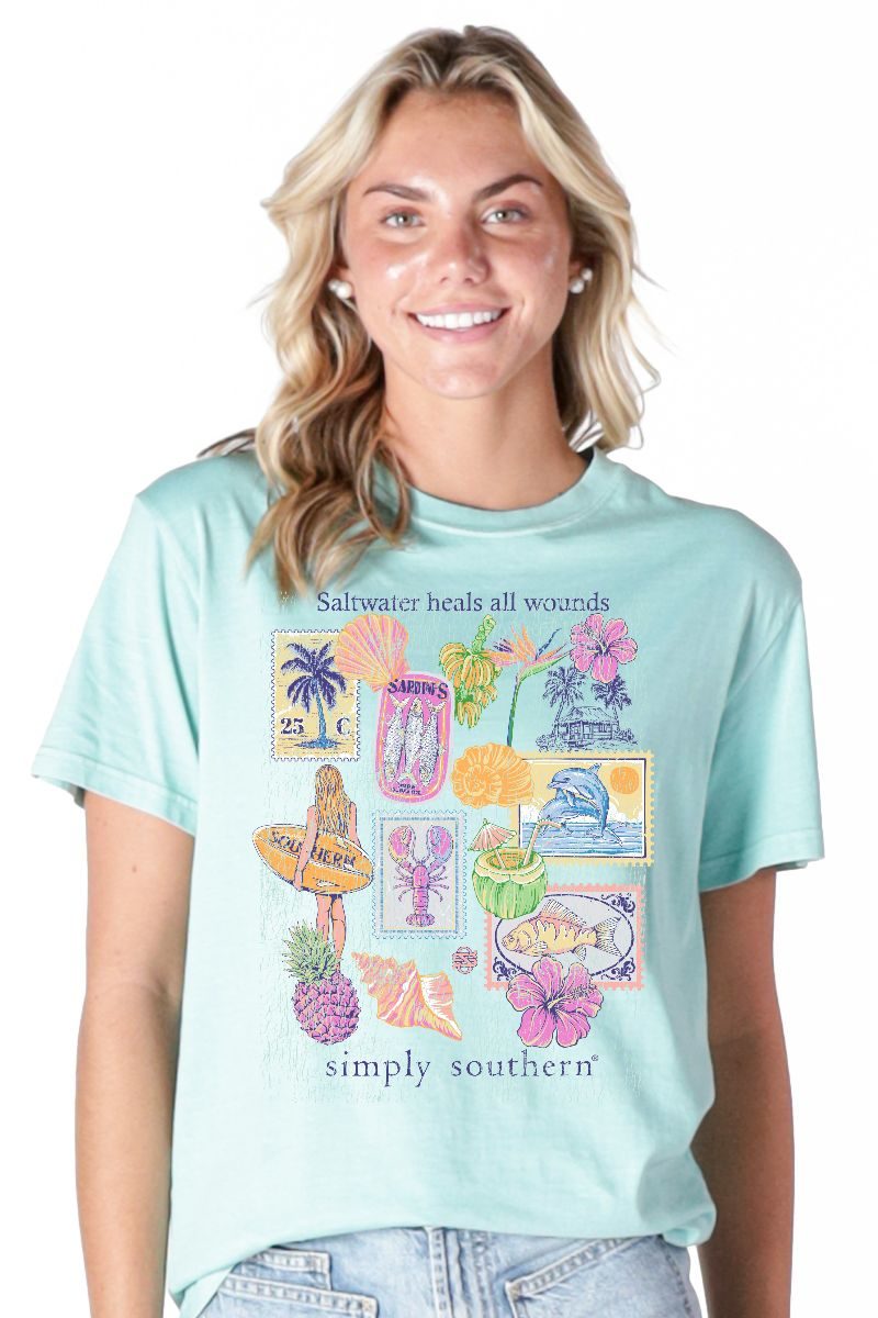 Simply Southern Saltwater Heals Mineral Washed - Adult & Kids T-Shirts, Sweatshirts & Hoodies apparel design preview 1