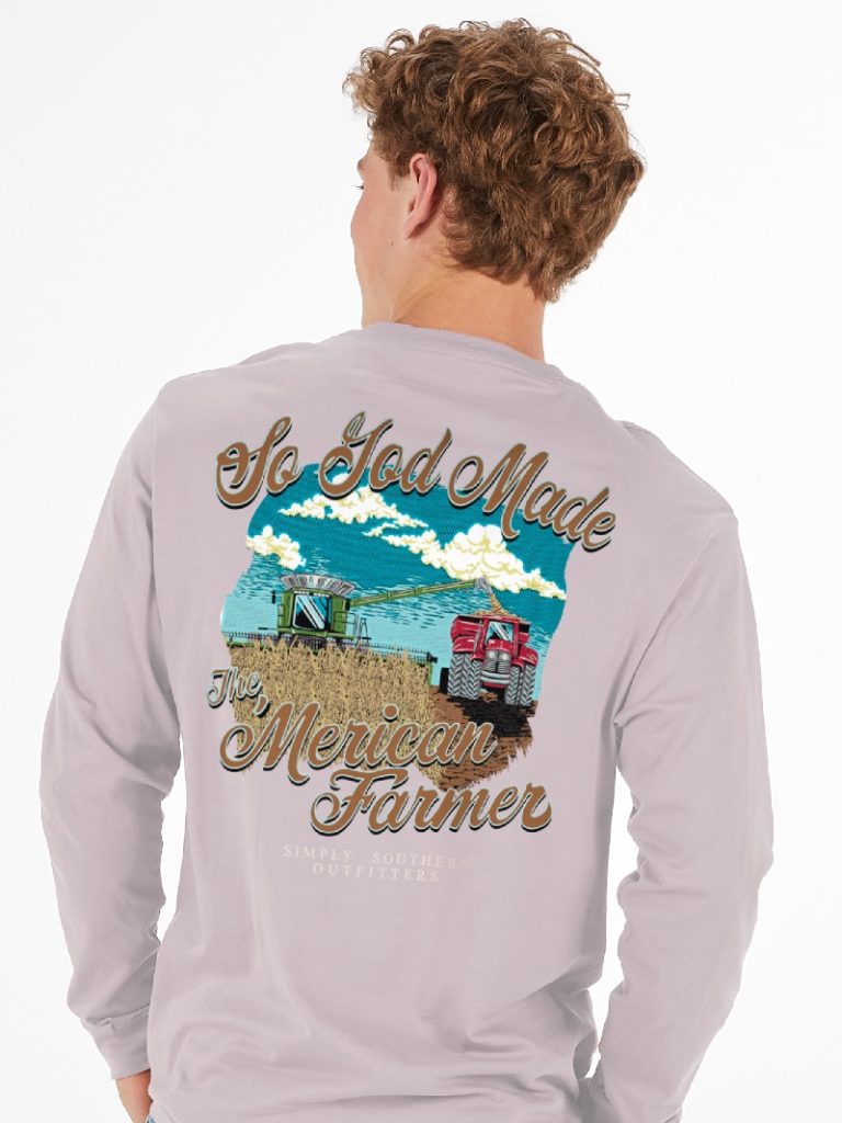 Simply Southern Merican Farmer - Adult & Kids T-Shirts, Sweatshirts & Hoodies apparel design preview 2