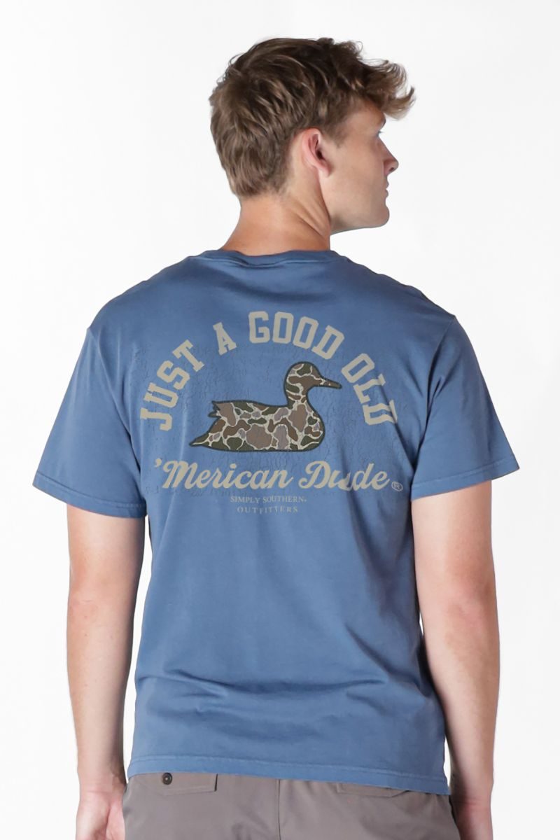 Simply Southern Merican Dude Camo Duck Mineral Washed - Adult & Kids T-Shirts, Sweatshirts & Hoodies apparel design preview 2