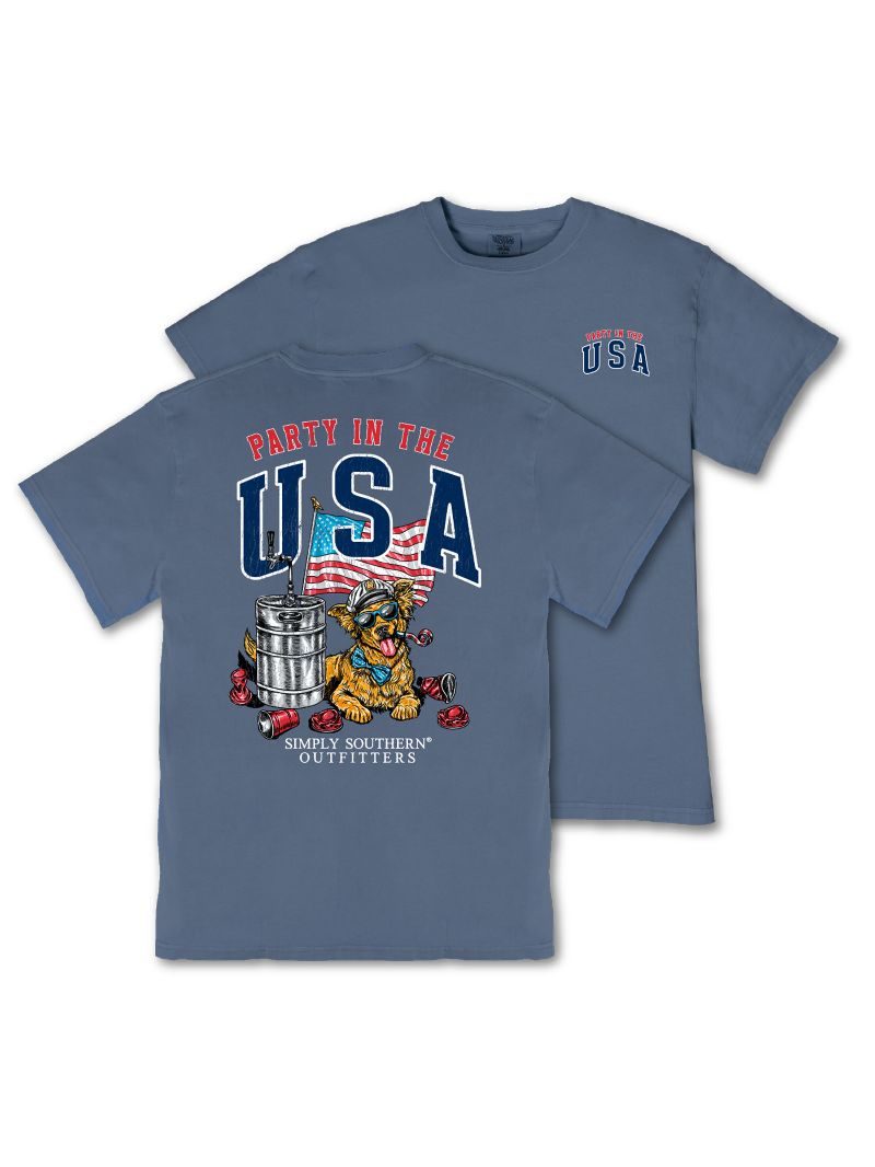 Simply Southern Outfitters USA Party Mineral Washed - Adult & Kids T-Shirts, Sweatshirts & Hoodies apparel design preview 2