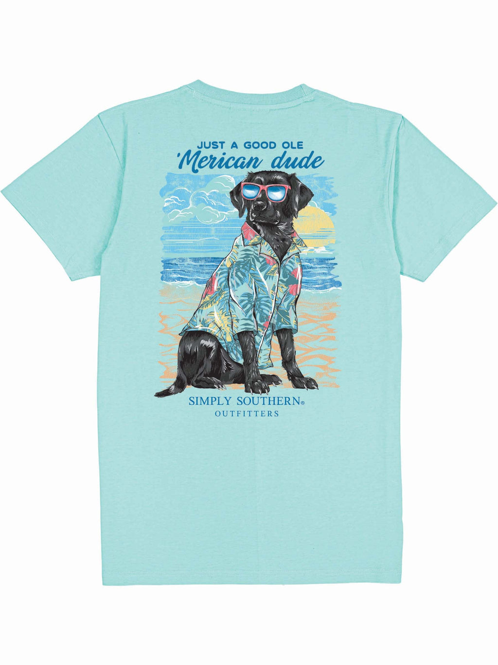 Simply Southern Merican Dude Beach Dog - Adult & Kids T-Shirts, Sweatshirts & Hoodies apparel design preview 2
