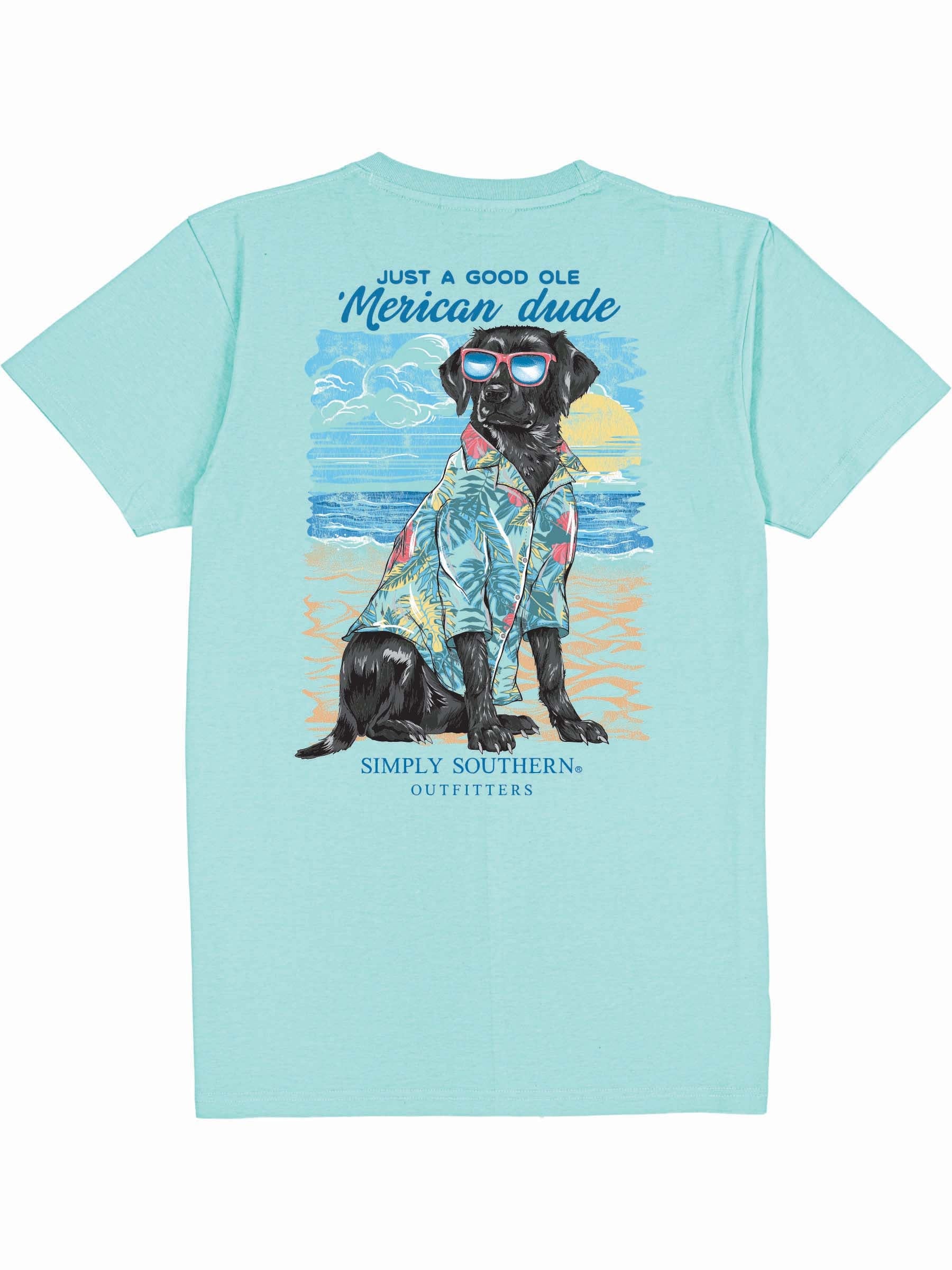 Simply Southern Merican Dude Beach Dog - Adult & Kids T-Shirts, Sweatshirts & Hoodies apparel design preview 2