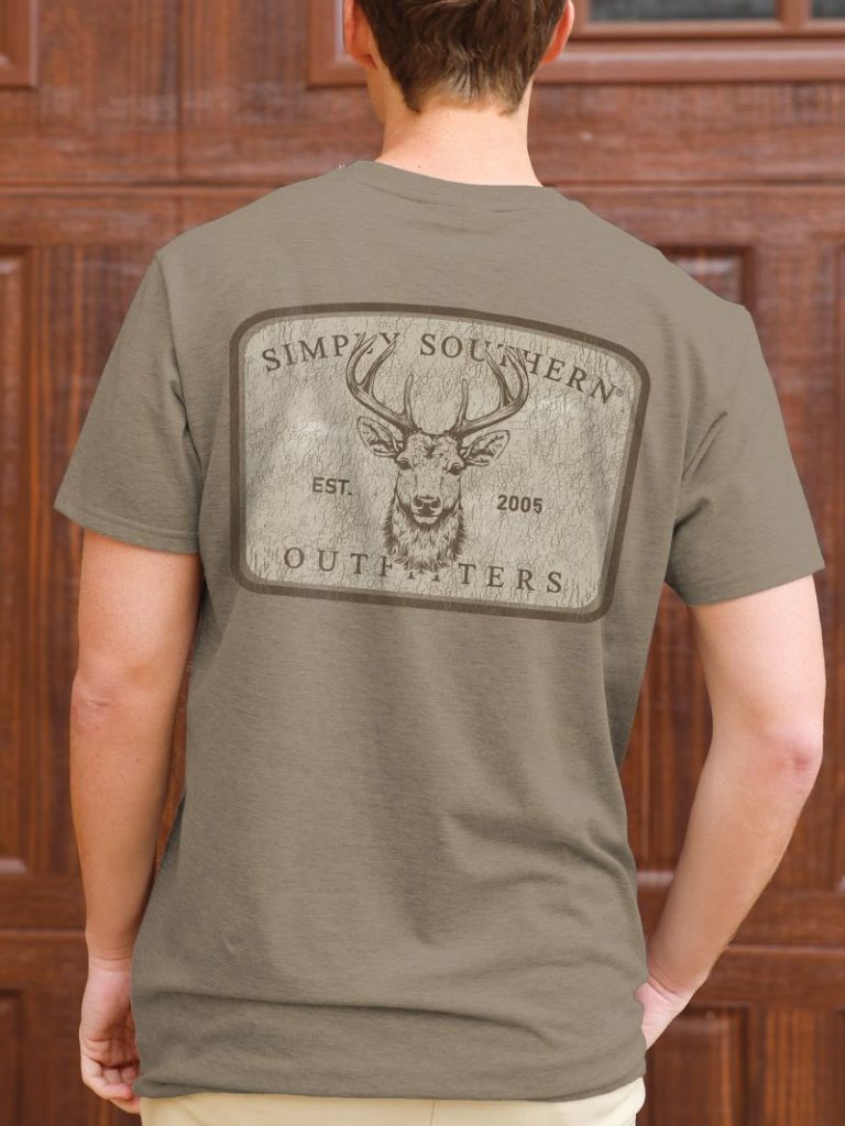 Simply Southern Distressed Buck Deer - Adult & Kids T-Shirts, Sweatshirts & Hoodies apparel design preview 1
