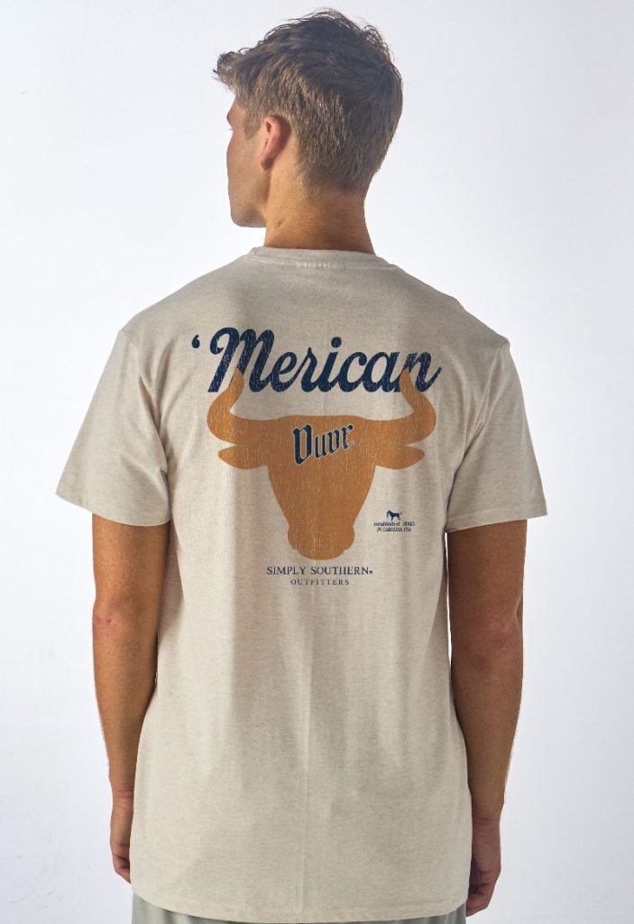 Simply Southern Merican Dude Bull - Adult & Kids T-Shirts, Sweatshirts & Hoodies apparel design preview 1
