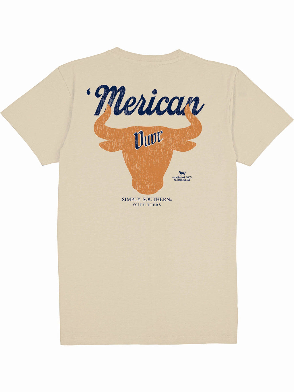 Simply Southern Merican Dude Bull - Adult & Kids T-Shirts, Sweatshirts & Hoodies apparel design preview 2