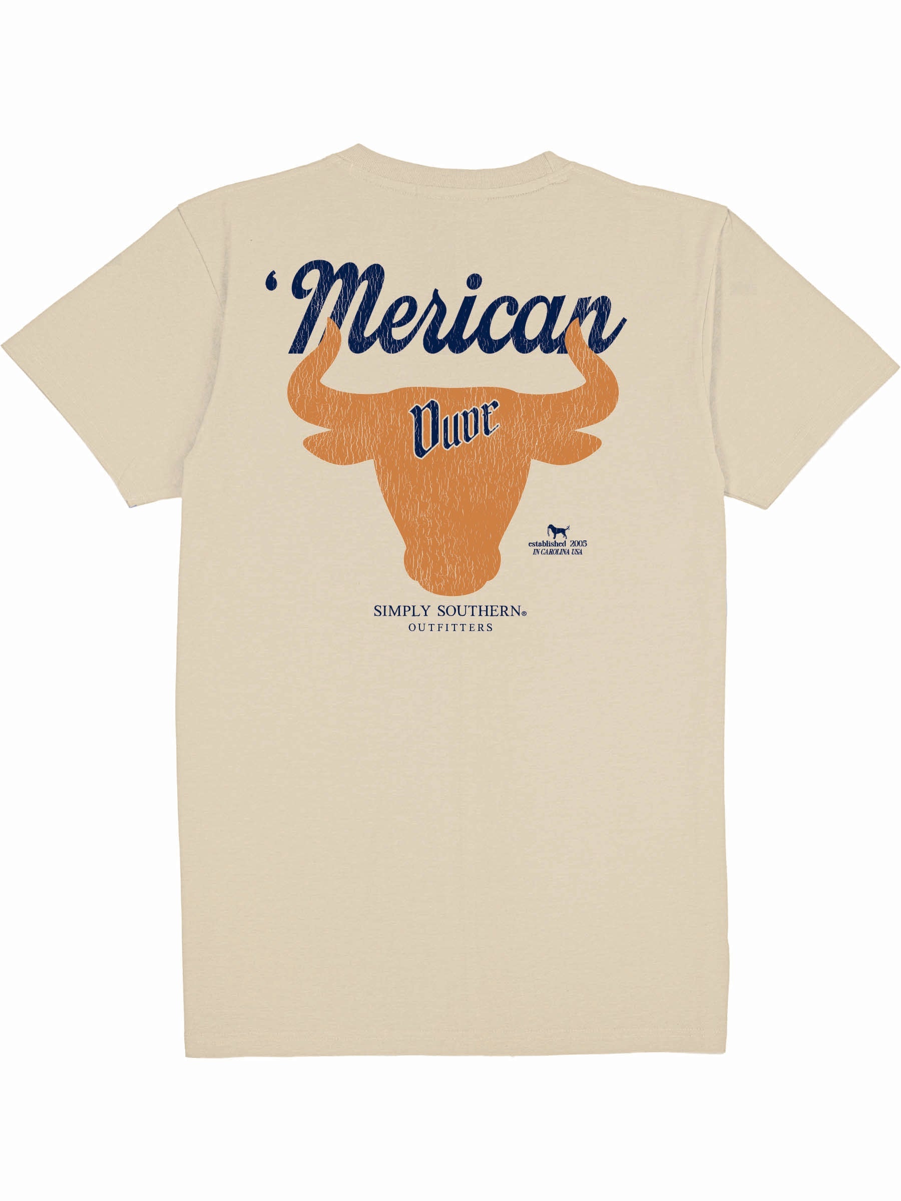 Simply Southern Merican Dude Bull - Adult & Kids T-Shirts, Sweatshirts & Hoodies apparel design preview 2
