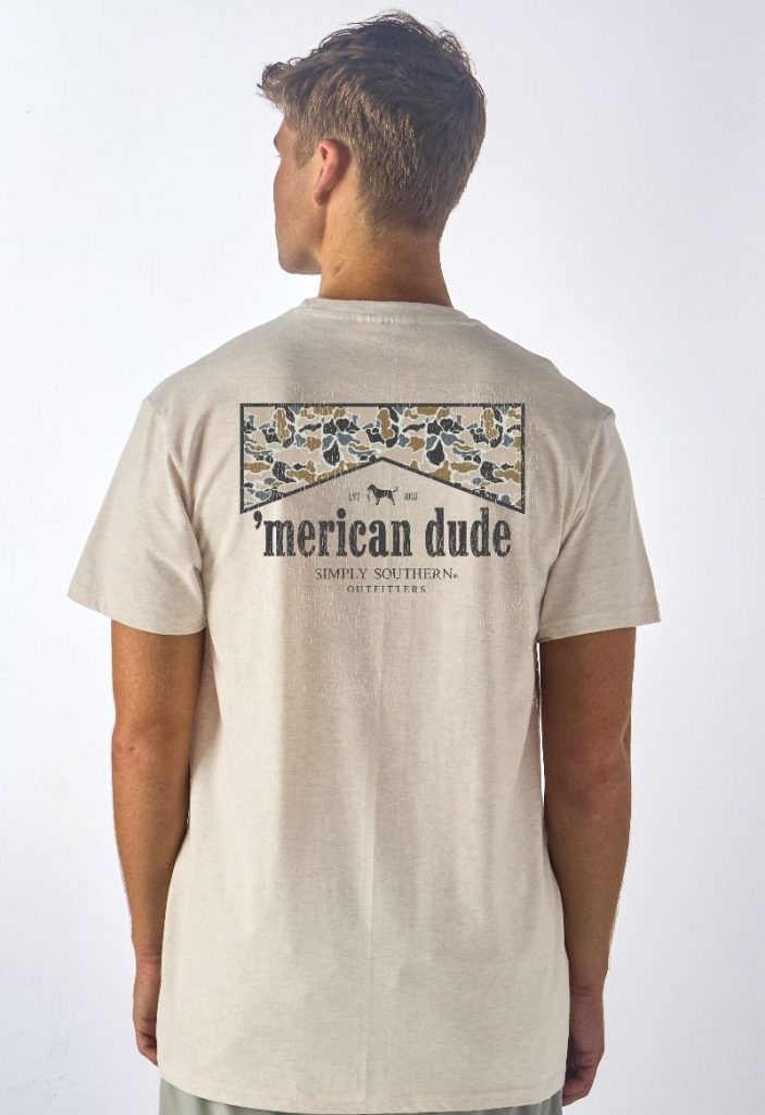 Simply Southern Merican Dude Camo Logo Wisp - Adult & Kids T-Shirts, Sweatshirts & Hoodies apparel design preview 1