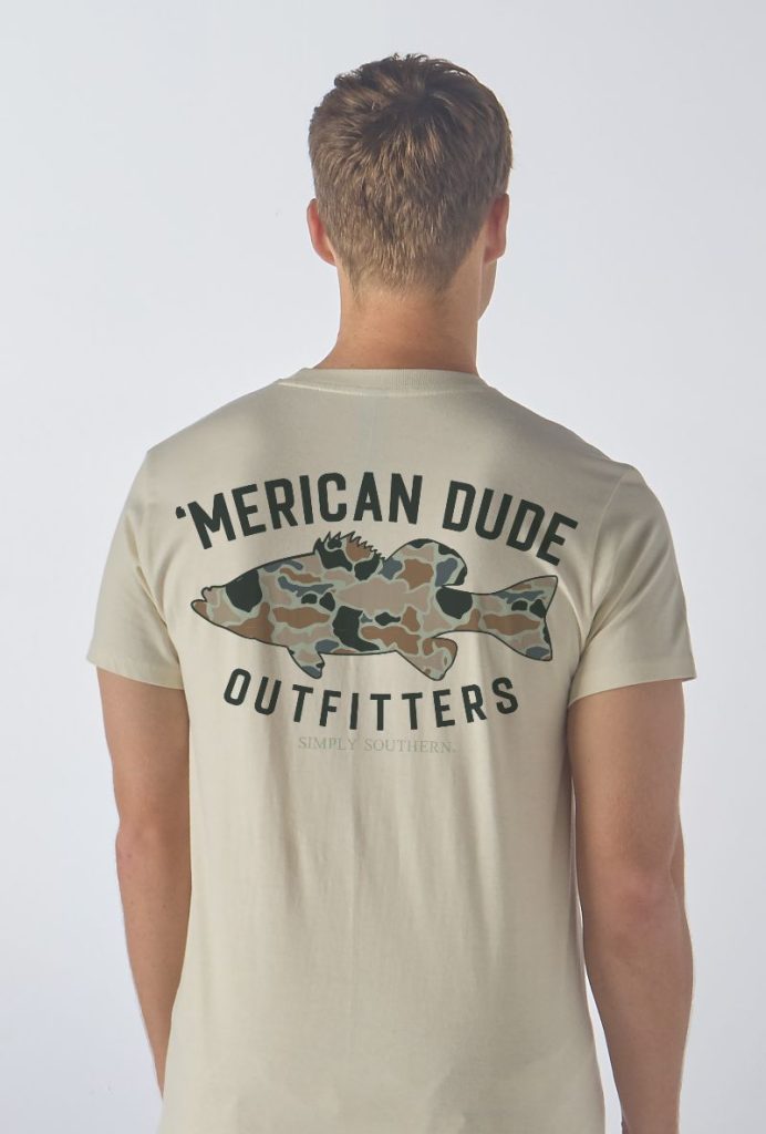 Simply Southern Merican Dude Camo Fish - Adult & Kids T-Shirts, Sweatshirts & Hoodies apparel design preview 2