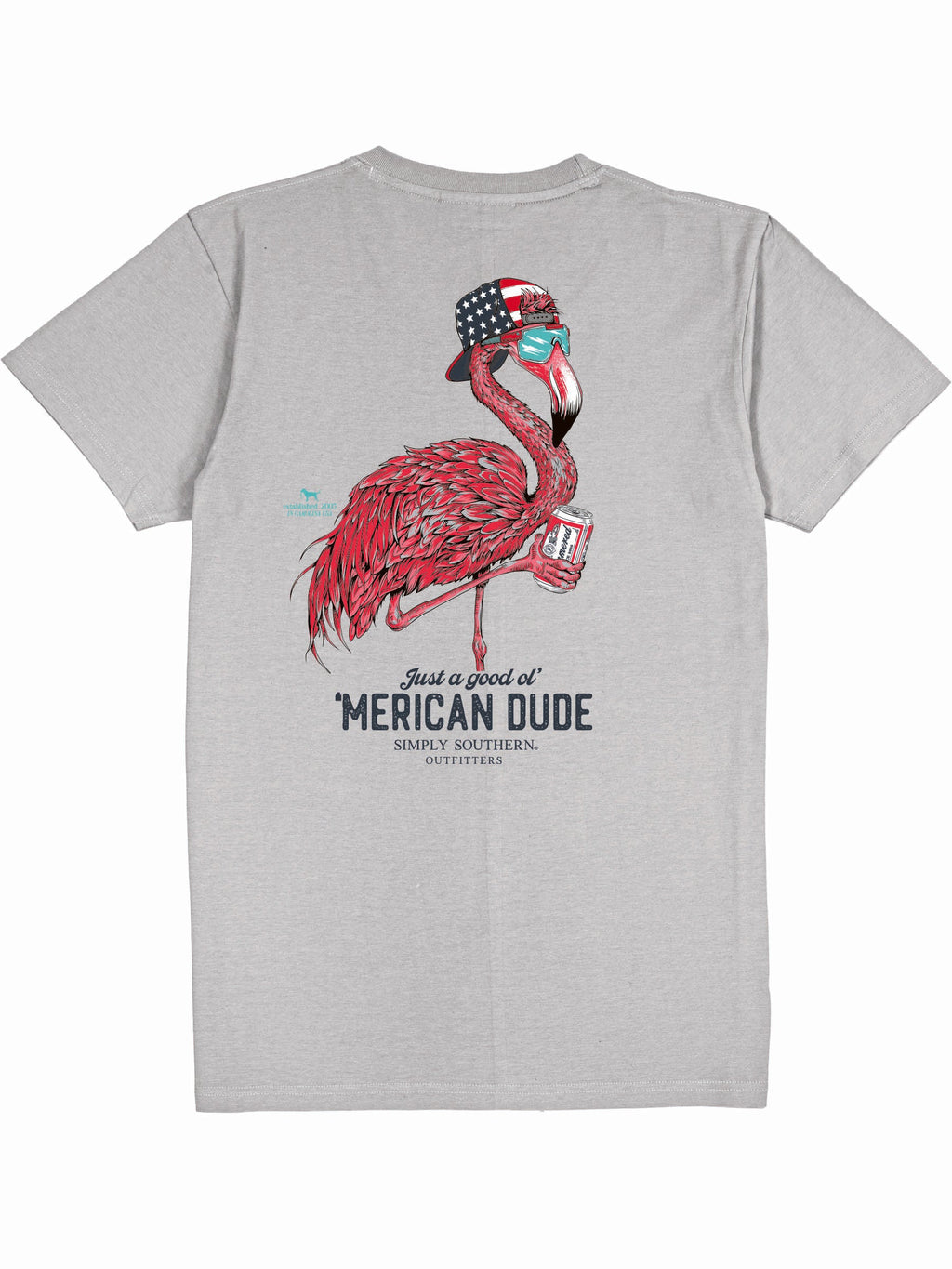 Simply Southern Merican Dude USA Flamingo - Adult & Kids T-Shirts, Sweatshirts & Hoodies apparel design preview 2