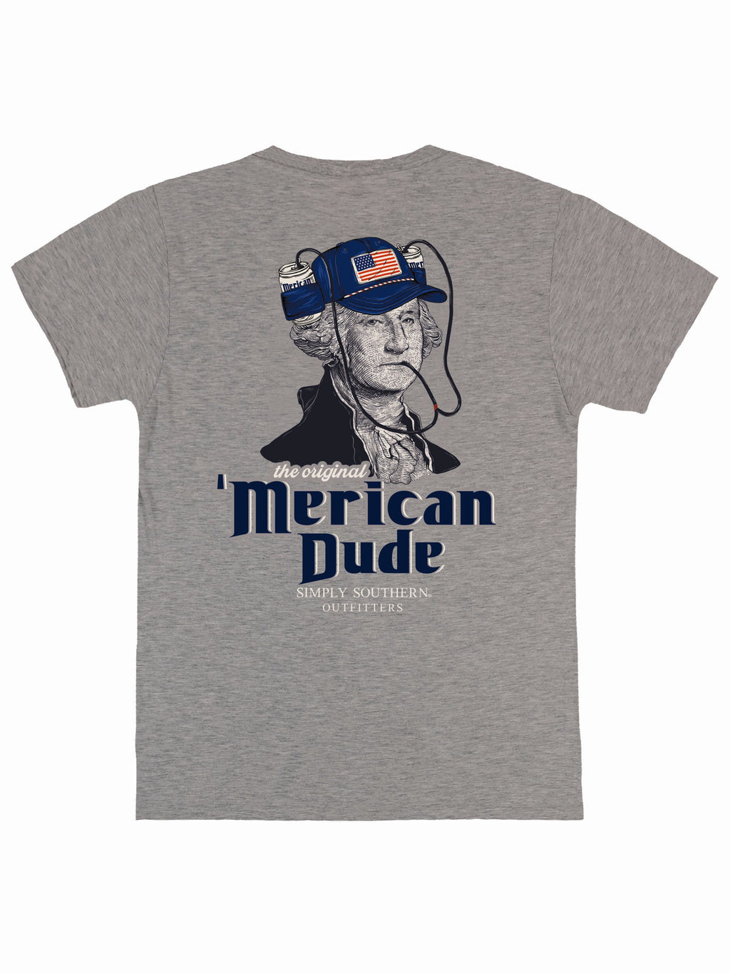 Simply Southern Merican Dude USA George - Adult & Kids T-Shirts, Sweatshirts & Hoodies apparel design preview 2