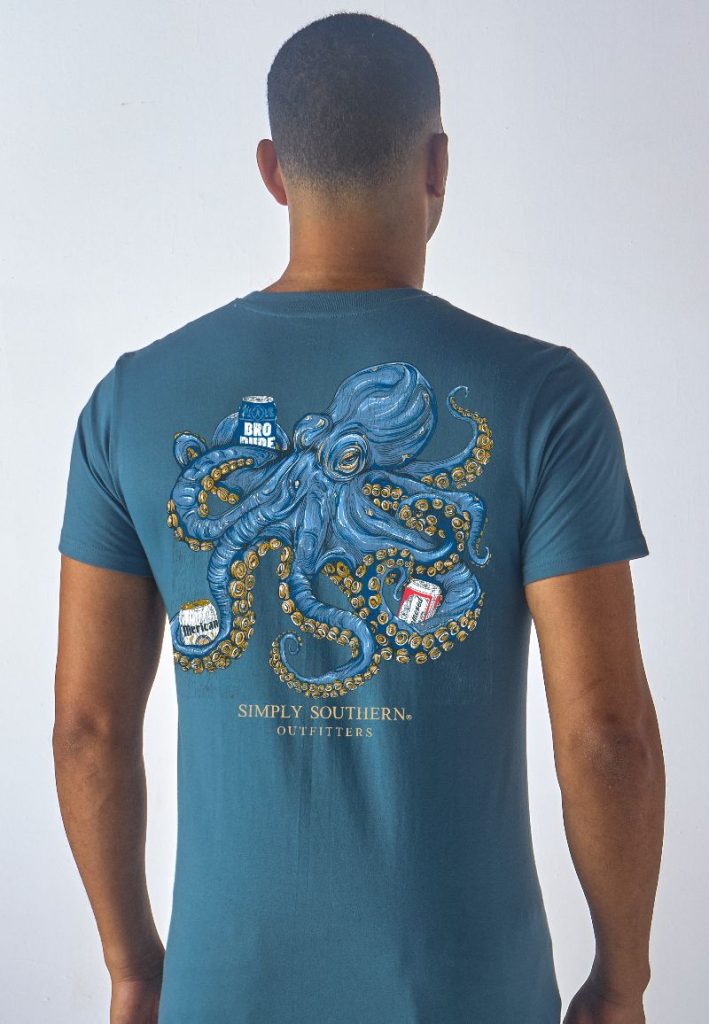 Simply Southern Merican Dude Octopus - Adult & Kids T-Shirts, Sweatshirts & Hoodies apparel design preview 2