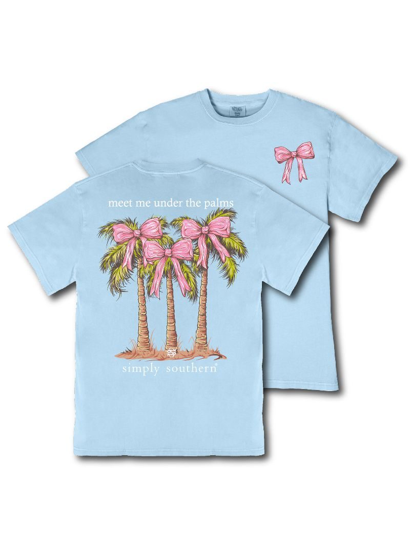 Simply Southern Bow Palms Mineral Washed - Adult & Kids T-Shirts, Sweatshirts & Hoodies apparel design preview 2