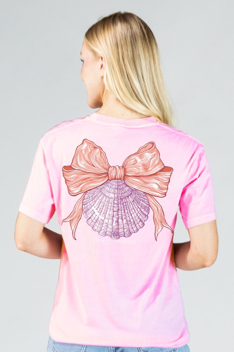Simply Southern Shell Bow Mineral Washed Petal - Adult & Kids T-Shirts, Sweatshirts & Hoodies apparel design preview 1