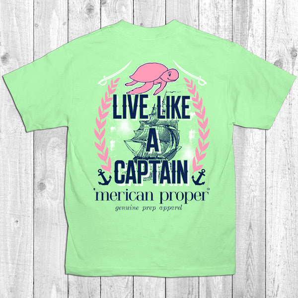 SALE Merican Proper Live Like a Captain Ship Boat - Adult & Kids T-Shirts, Sweatshirts & Hoodies apparel design preview 1