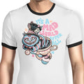 Mad World Cat Ringer - Adult & Kids T-Shirts, Sweatshirts & Hoodies apparel design preview 1