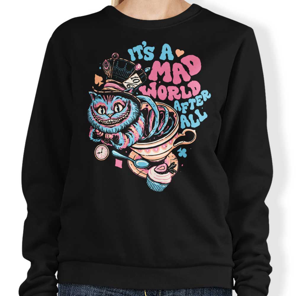Mad World Cat - Adult & Kids T-Shirts, Sweatshirts & Hoodies apparel design preview 1
