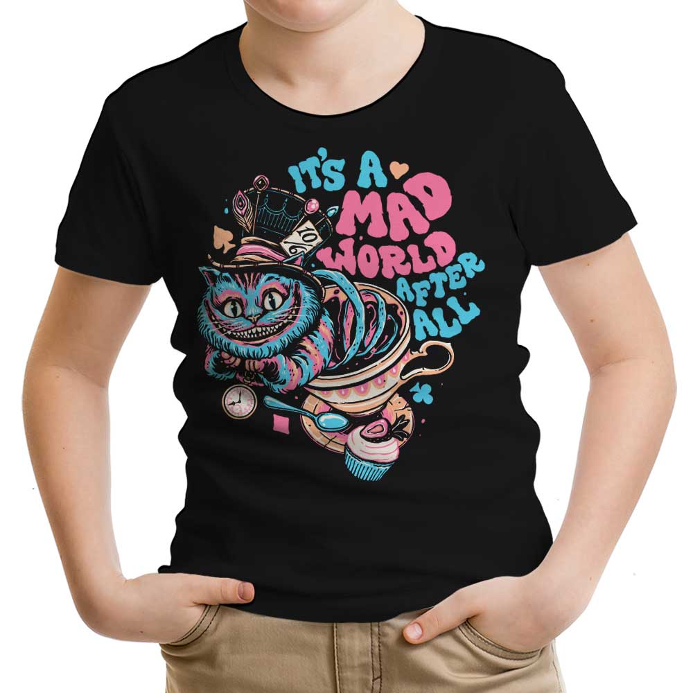 Mad World Cat Youth Apparel - Adult & Kids T-Shirts, Sweatshirts & Hoodies apparel design preview 1