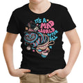 Mad World Cat Youth Apparel - Adult & Kids T-Shirts, Sweatshirts & Hoodies apparel design preview 1
