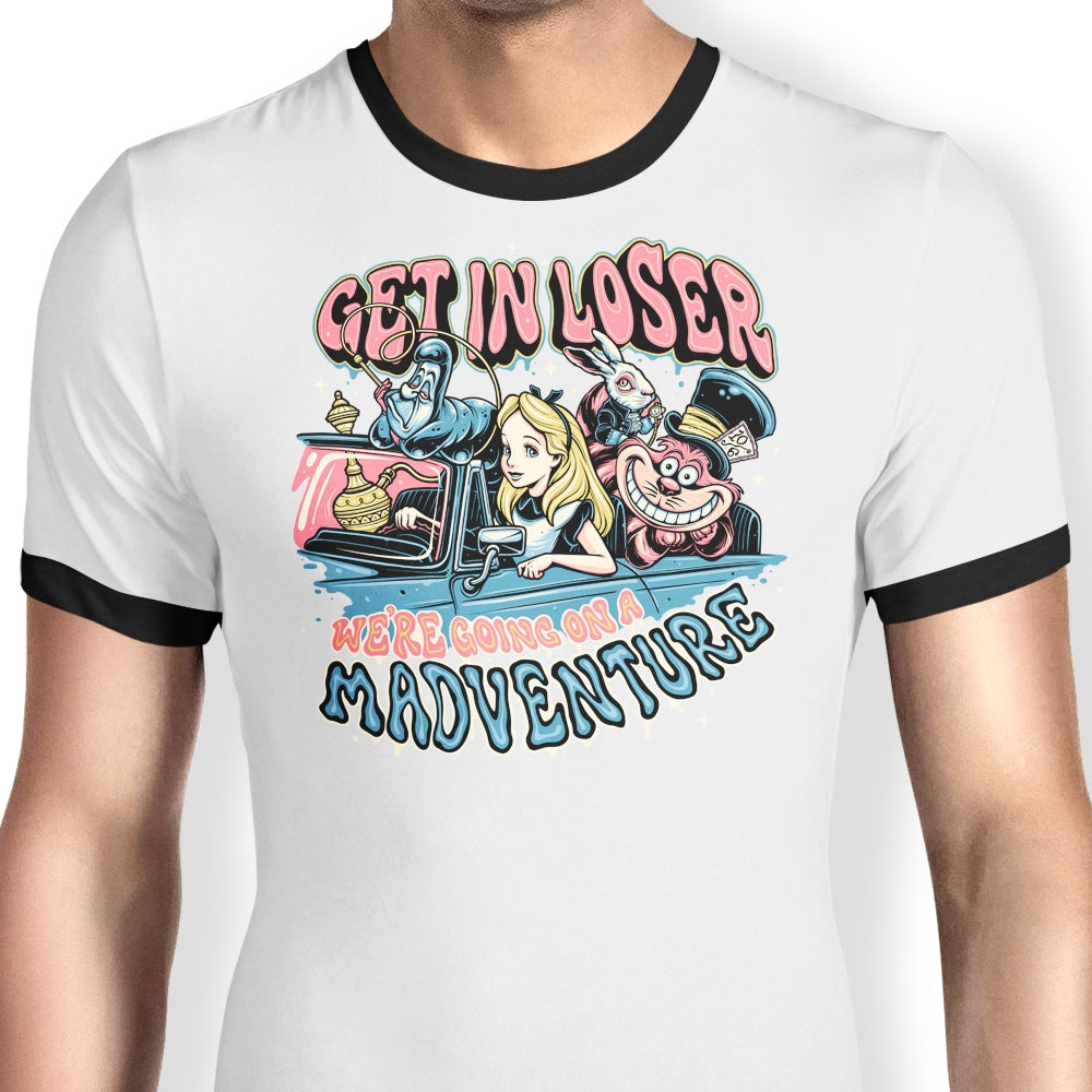 Madventure Ringer - Adult & Kids T-Shirts, Sweatshirts & Hoodies apparel design preview 1