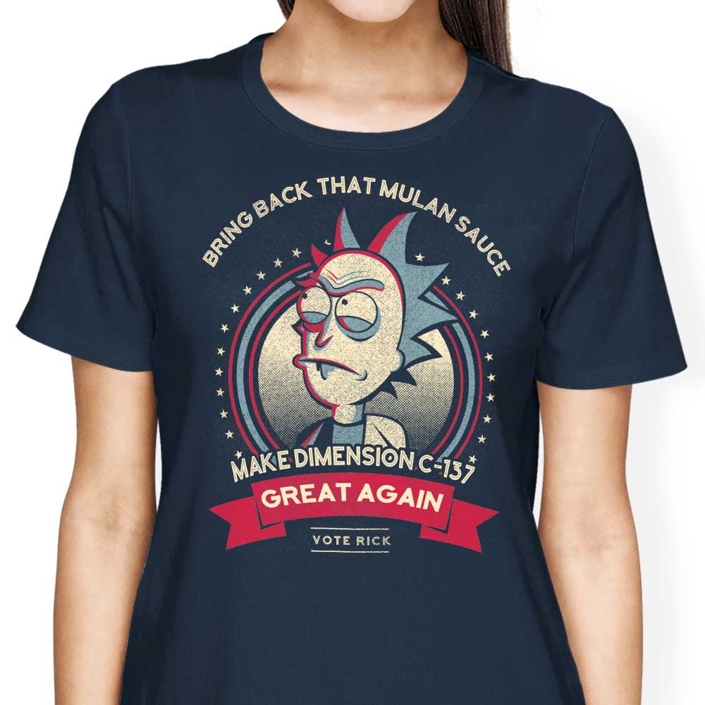 Make Dimension C-137 Great Again Women's Apparel - Adult & Kids T-Shirts, Sweatshirts & Hoodies apparel design preview 2