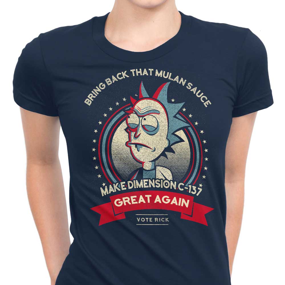 Make Dimension C-137 Great Again Women's Apparel - Adult & Kids T-Shirts, Sweatshirts & Hoodies apparel design preview 1