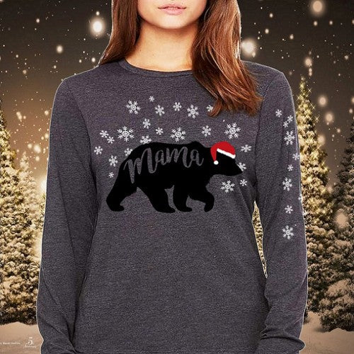 Southern Attitude Preppy Mama Bear Holiday - Adult & Kids T-Shirts, Sweatshirts & Hoodies apparel design preview 1