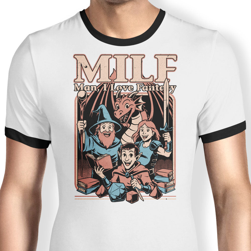 Man, I Love Fantasy Ringer - Adult & Kids T-Shirts, Sweatshirts & Hoodies apparel design preview 1