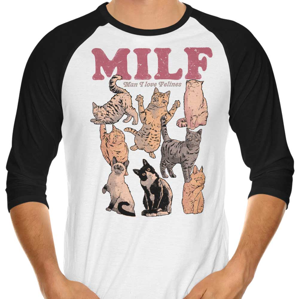 Man I Love Felines 3/4 Sleeve Raglan - Adult & Kids T-Shirts, Sweatshirts & Hoodies apparel design preview 1