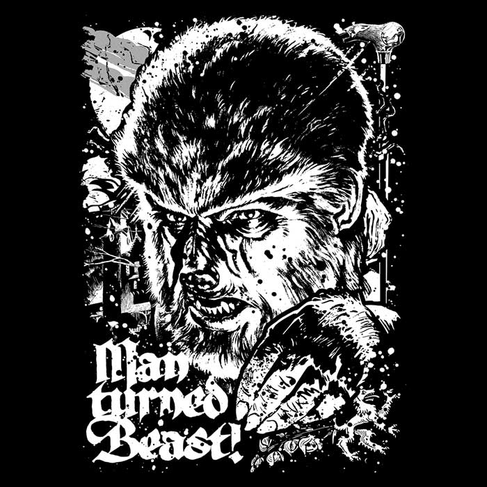 Man Turned Beast Men's Apparel - Adult & Kids T-Shirts, Sweatshirts & Hoodies apparel design preview 2