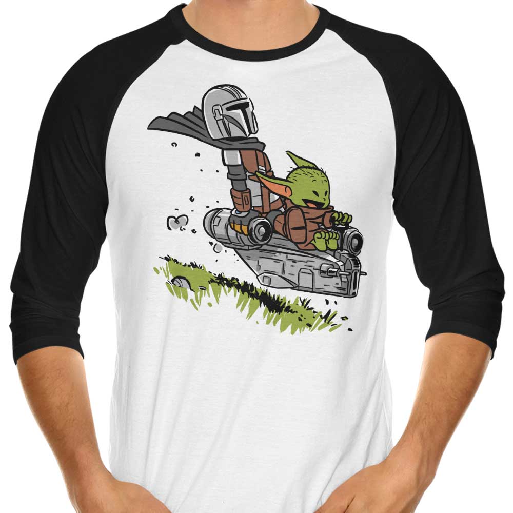 Mando and Child 3/4 Sleeve Raglan - Adult & Kids T-Shirts, Sweatshirts & Hoodies apparel design preview 1